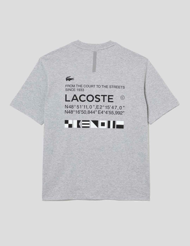 LASOSTE camicia sciolta tee argente chine